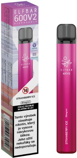 Elf Bar 600 V2 elektronická cigareta Strawberry Ice 20mg