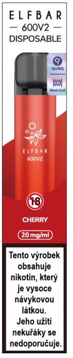 Elf Bar 600 V2 elektronická cigareta Cherry 20mg