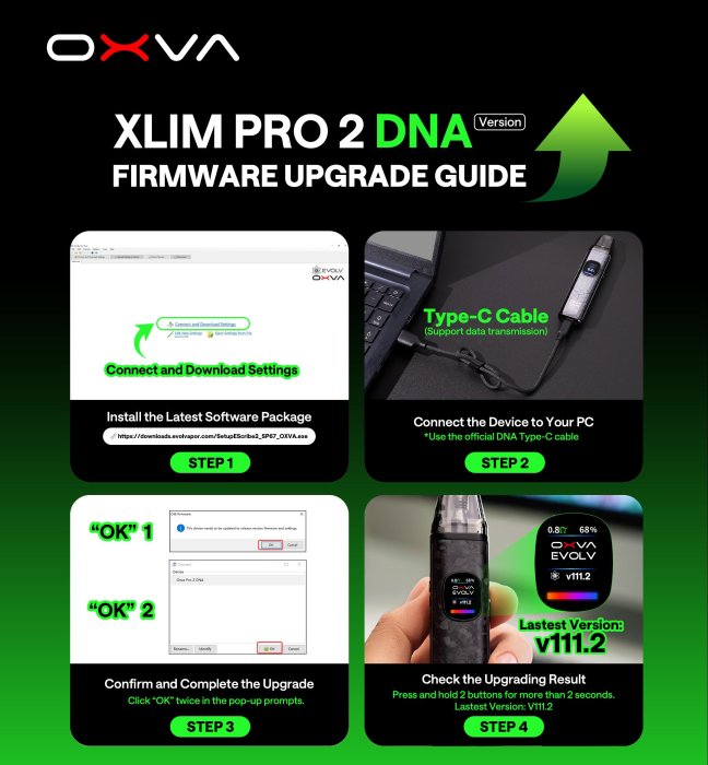 OXVA Xlim Pro 2 DNA elektronická cigareta 1300mAh