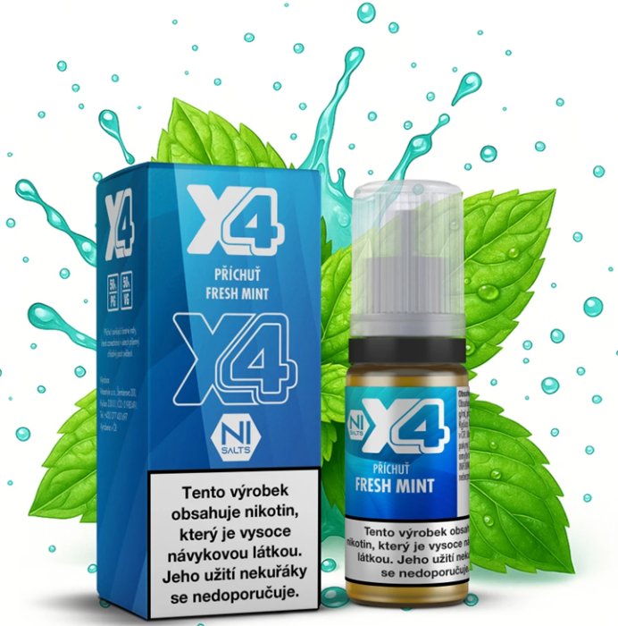 Liquid X4 Bar Juice - Čerstvá máta (Fresh Mint) 10ml