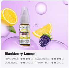 Liquid ELFLIQ Nic SALT Blackberry Lemon 10ml