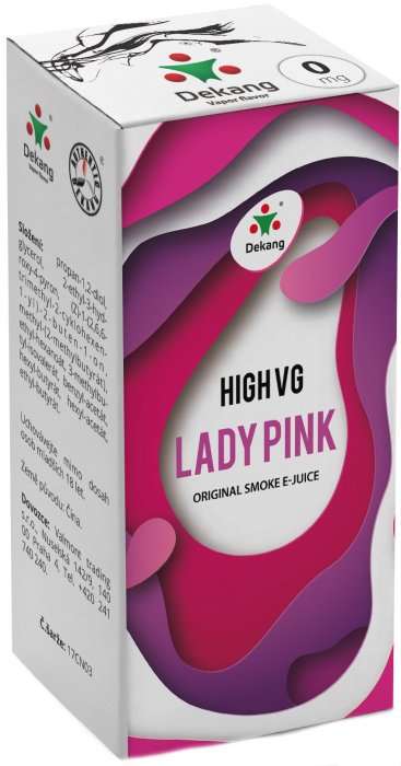 Liquid Dekang High VG Lady Pink   (Borůvka s broskví) - 10ml - Nikotin: 0mg