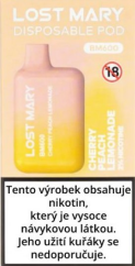 LOST MARY BM600 elektronická cigareta Cherry Peach Lemonade 20mg