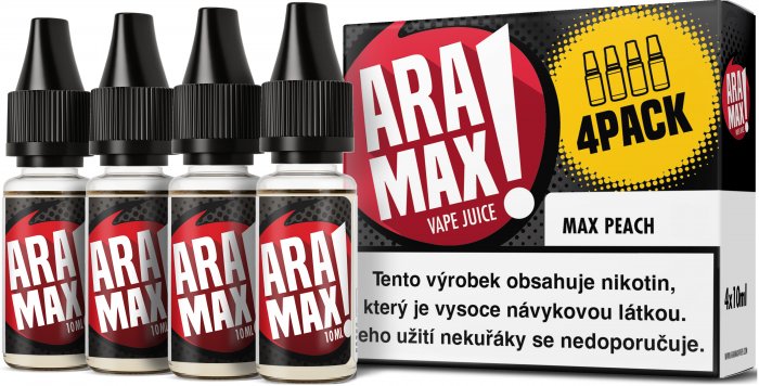 Liquid ARAMAX 4Pack Max Peach - 4x10ml - Nikotin: 3mg